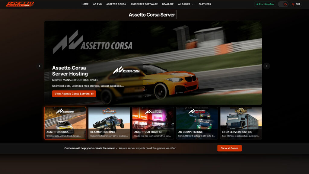 How to create Assetto Corsa servers using AssettoHosting.com