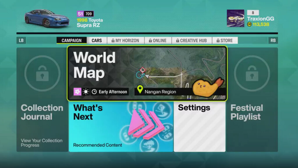 Forza Horizon 6 preview menu locked