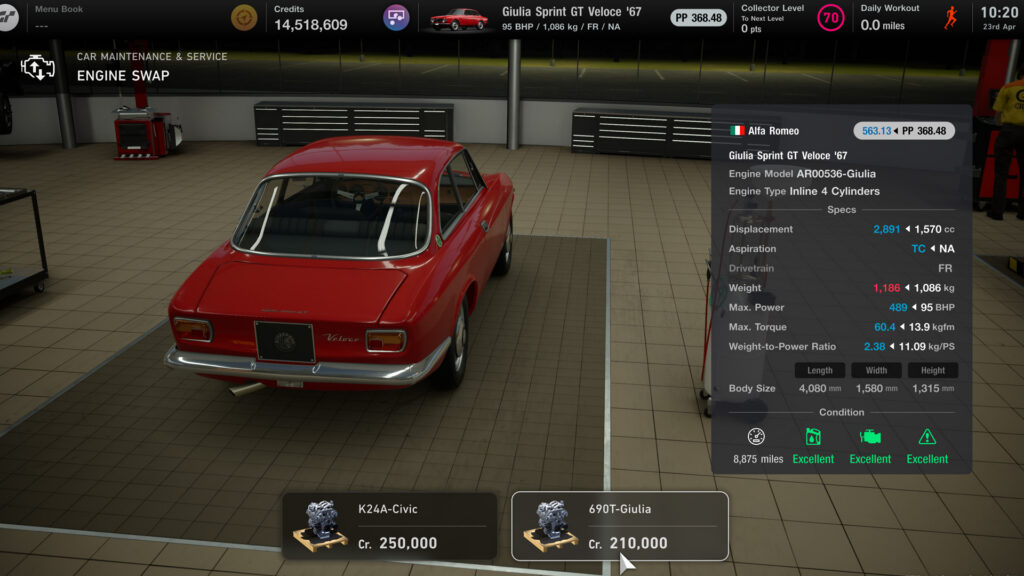 Gran Turismo 7 engine swap Alfa Romeo