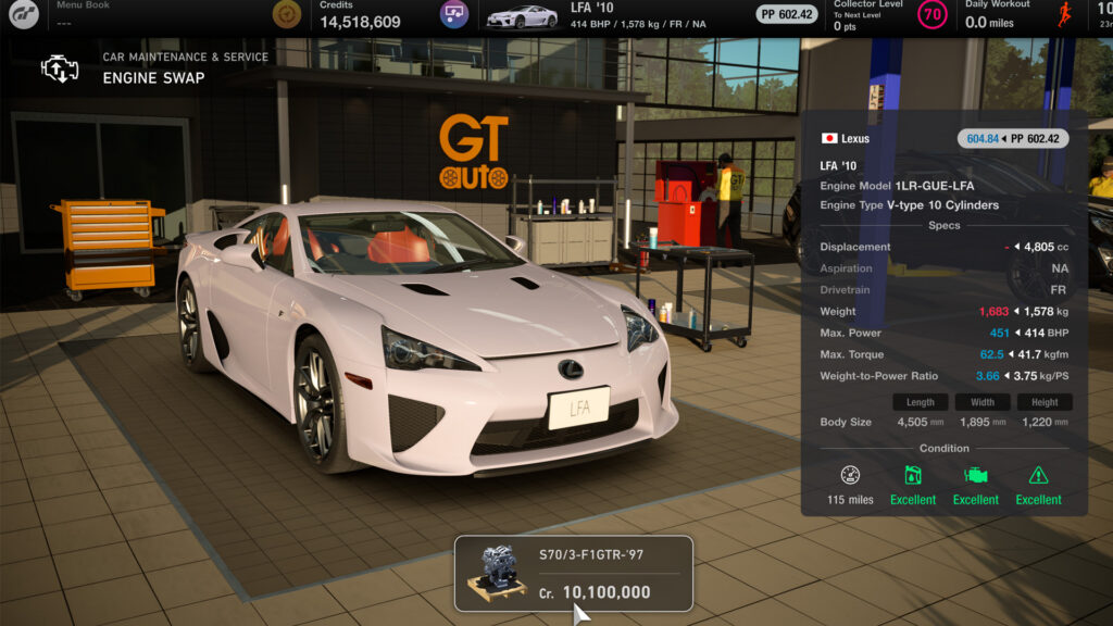 Gran Turismo 7 engine swap Lexus LFA