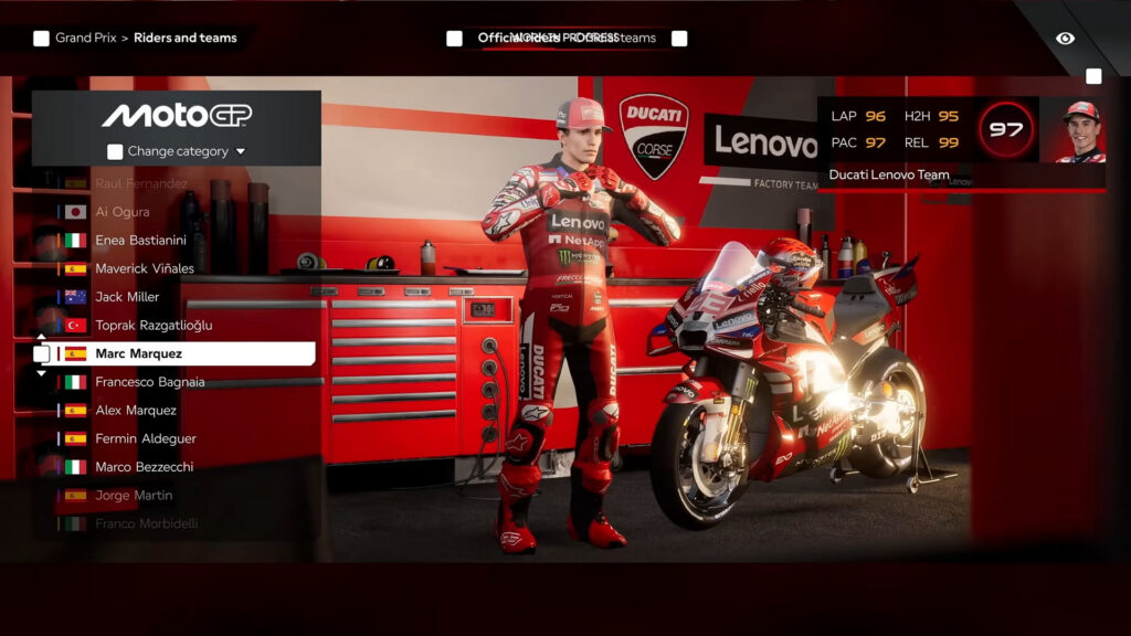 MotoGP 26 rider ratings