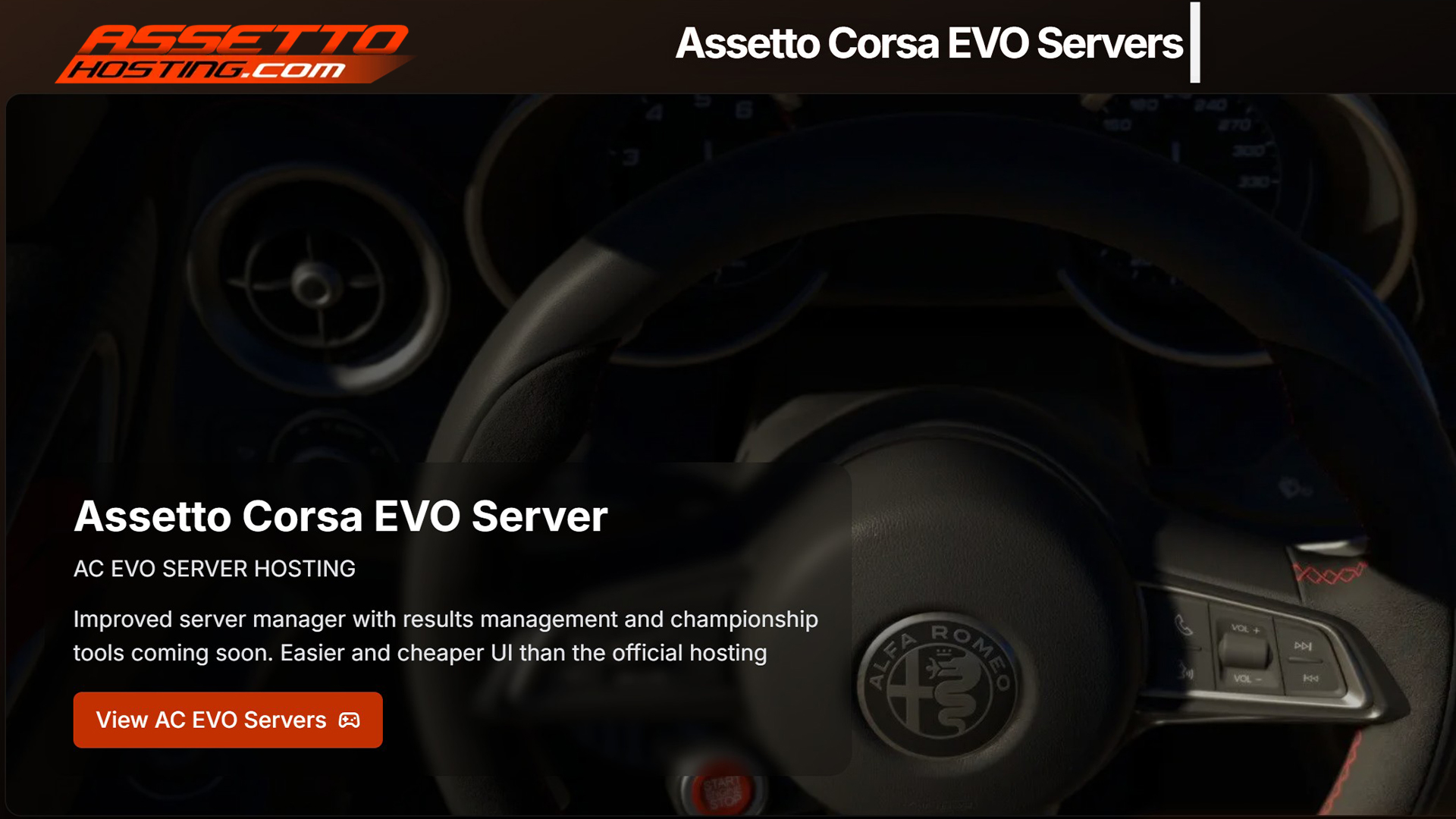 How to create Assetto Corsa EVO servers using AssettoHosting.com