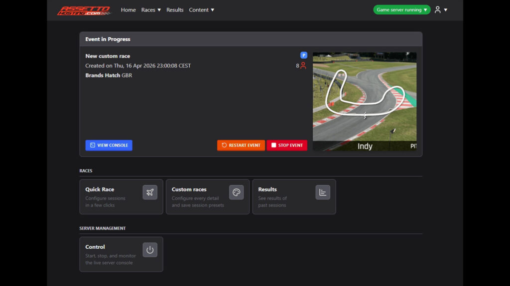 How to create Assetto Corsa EVO servers using AssettoHosting.com