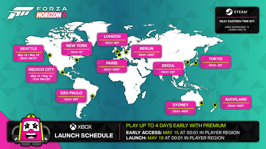 Forza Horizon 6 release times