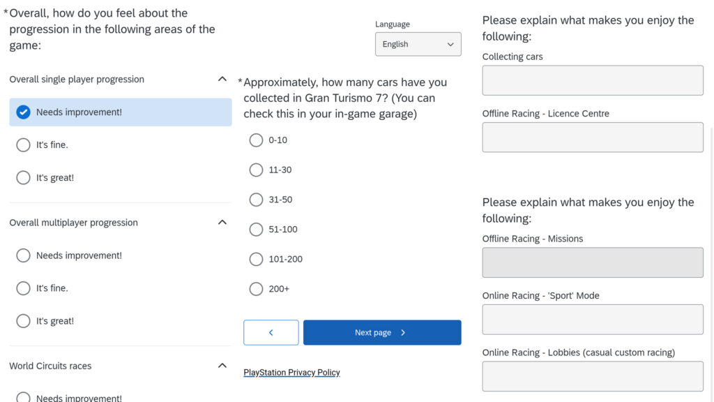 Gran Turismo 7 survey 03