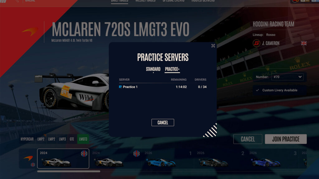 Le Mans Ultimate longer practice servers