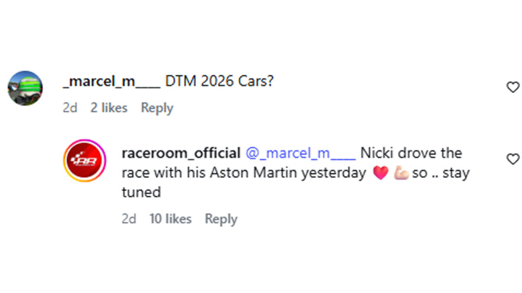 RaceRoom DTM 2026 cars
