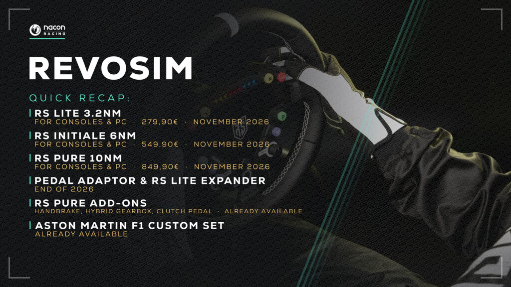 Console-compatible Revosim wheelbase range set for November release as prices revealed