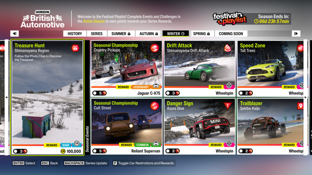 How to complete the Series 5 Week 3 ‘Shimanoyama Region’ Treasure Hunt in Forza Horizon 6