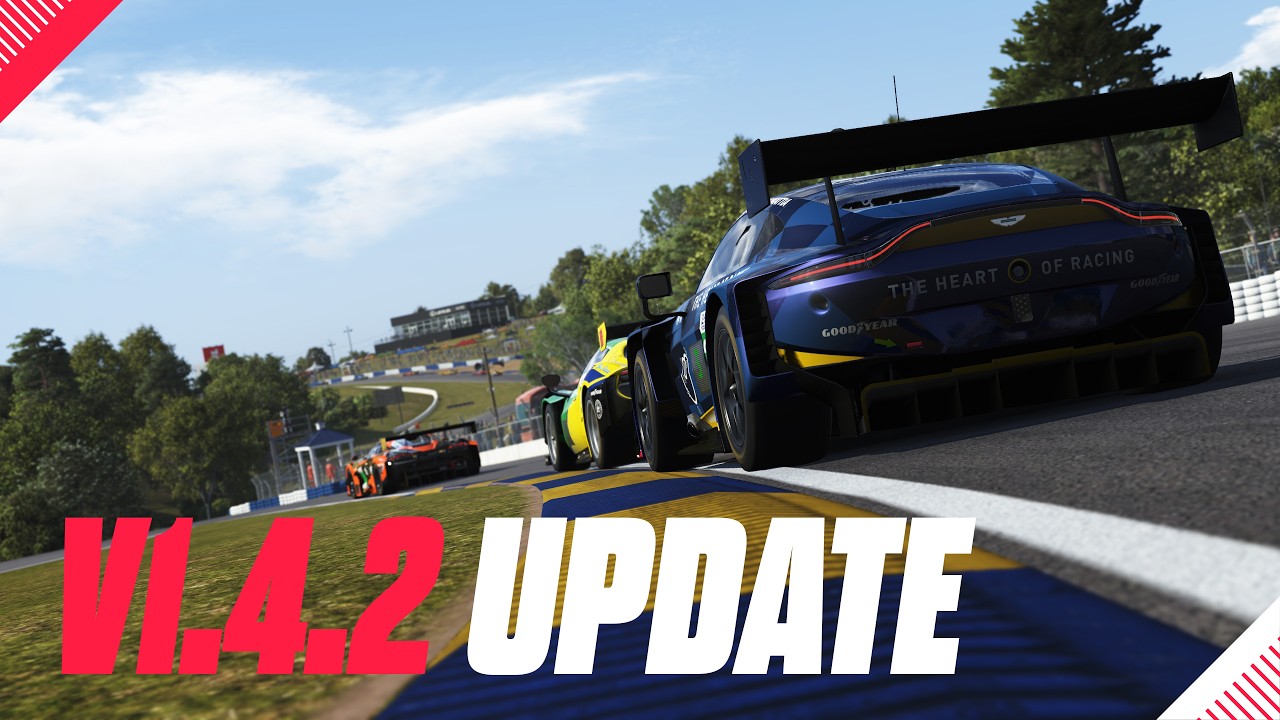 Le Mans Ultimate V1.4.2 patch banner showing updated car liveries