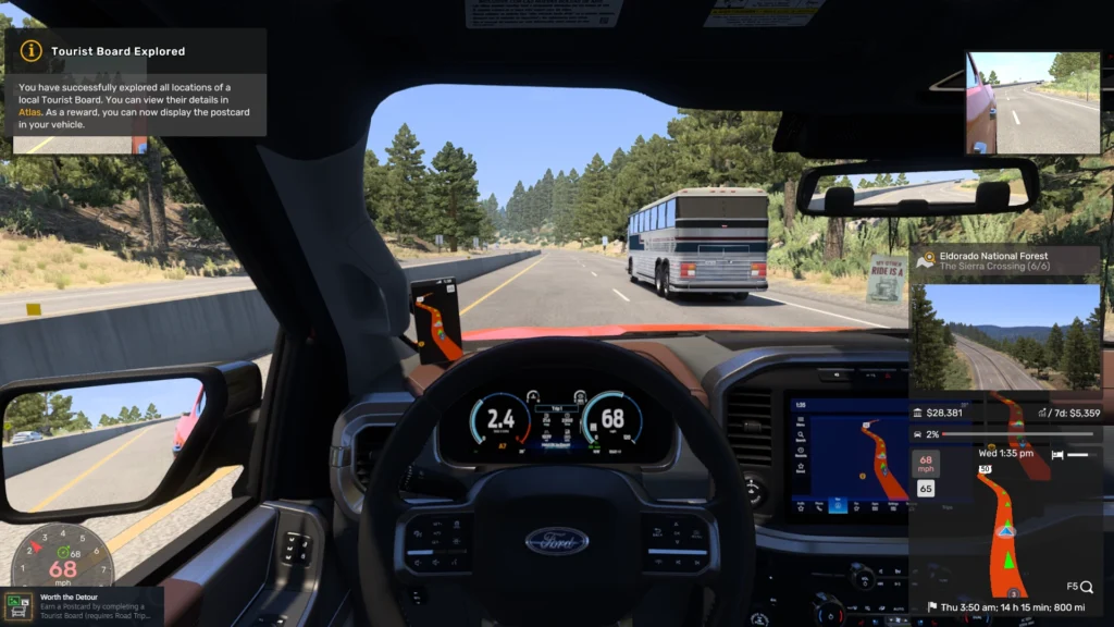 American Truck Simulator Road Trip Ford nav