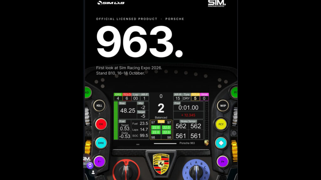Sim-Lab is set to showcase Porsche 963 Hypercar steering wheel at SimRacing Expo Frankfurt