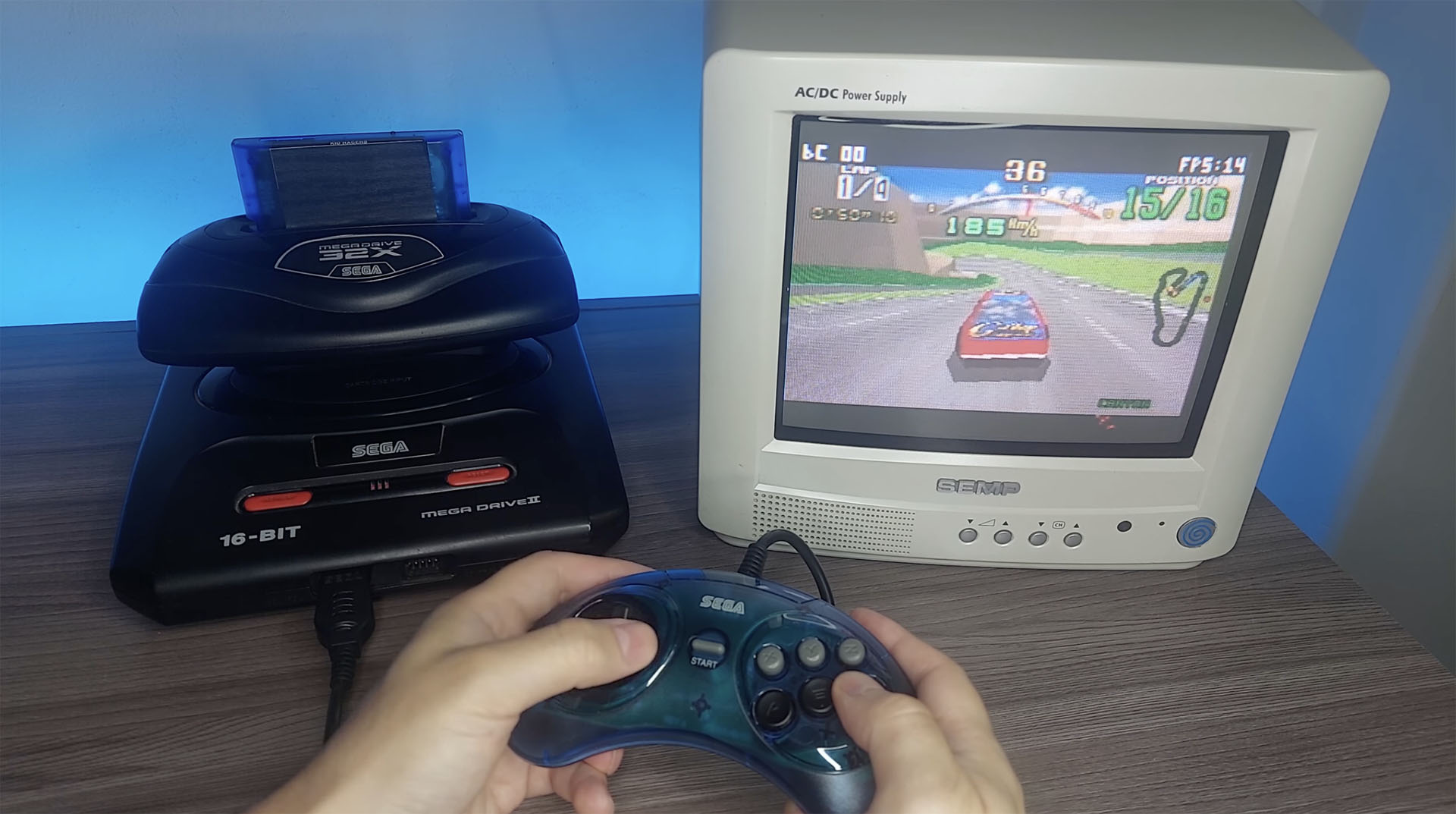 This unofficial Sega 32X port of Daytona USA has to be seen to be believed